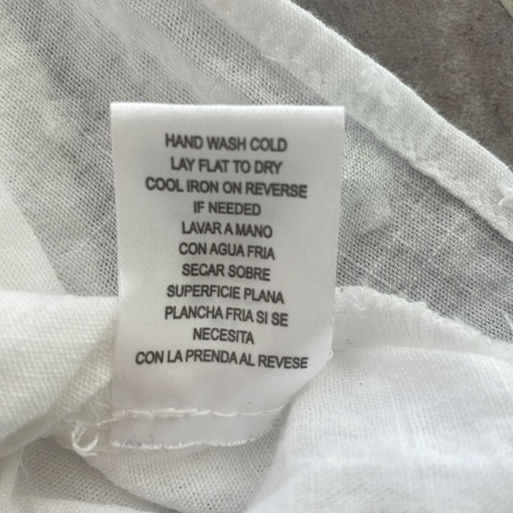 GYPSIES & MOONDUST women’s boxy fit semisheer white swiss dot crochet top size L - Picture 8 of 11